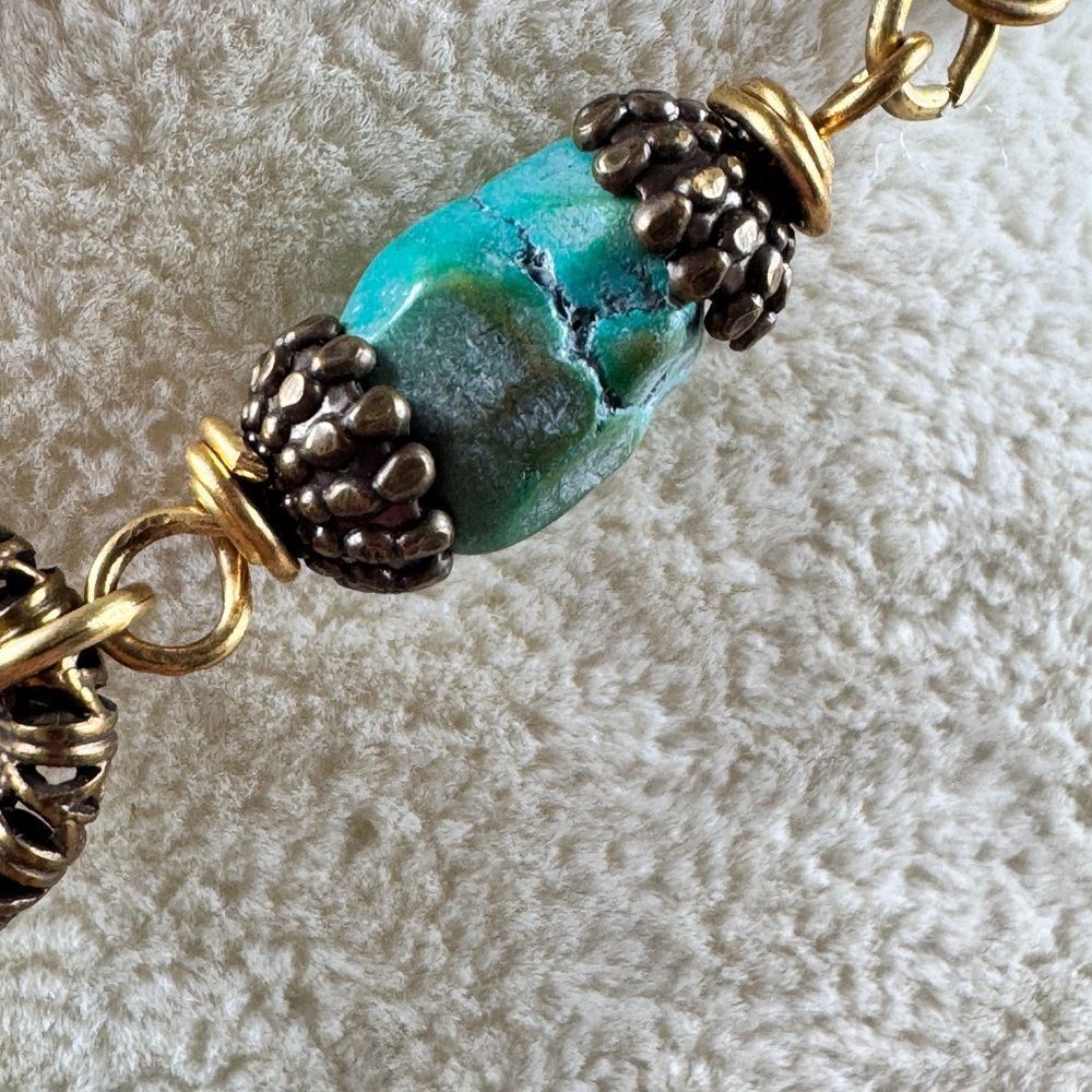 Jan Micheals Turquoise and Bronze Pendant Necklace - Picture 10 of 11